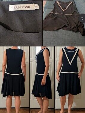 Babeyond Black Sleeveless Drop Waist Dress